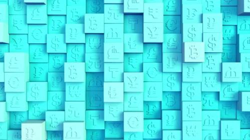 Videohive - Global Currency Cube Background Aqua - 47961399 - 47961399