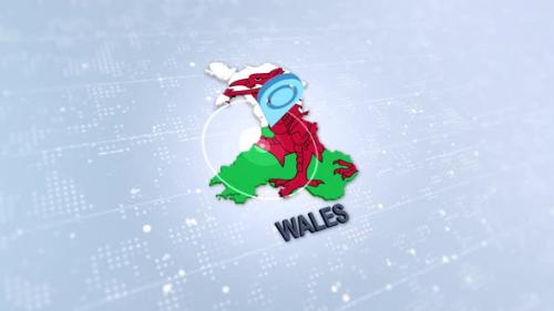 Videohive - Wales Map With Marker - 47961400 - 47961400