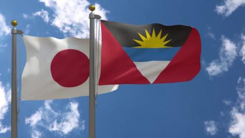 Videohive - Japan Flag Vs Antigua And Barbuda Flag On Flagpole - 47962452 - 47962452