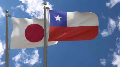 Videohive - Japan Flag Vs Chile Flag On Flagpole - 47962453 - 47962453