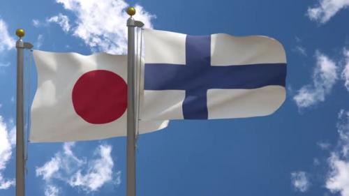 Videohive - Japan Flag Vs Finland Flag On Flagpole - 47962462 - 47962462