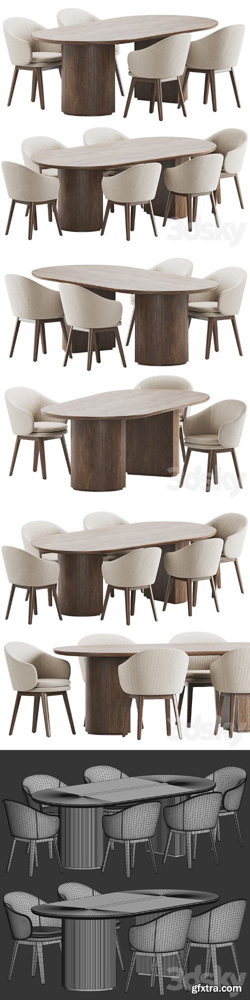 Wayne Chair Moon Table Dining Set