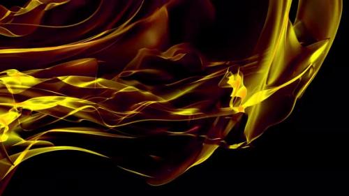 Videohive - Futuristic style 3d wave surface. Golden color smoky wave animation. - 47959964 - 47959964