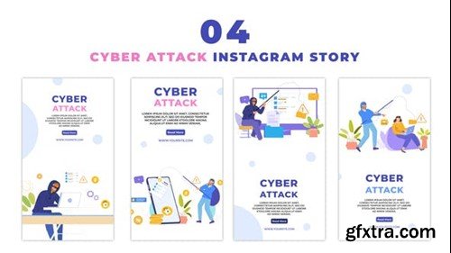 Videohive Animated Cybersecurity Incident Cartoon Instagram Story 48058894