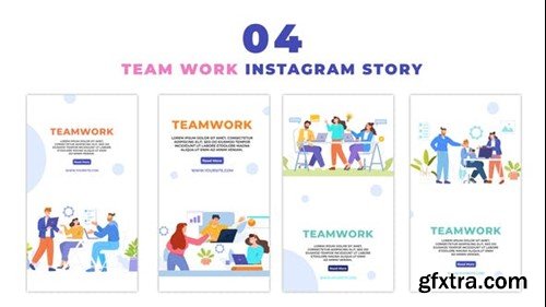 Videohive Teamwork Scene Vector Animation Instagram Story 48058864