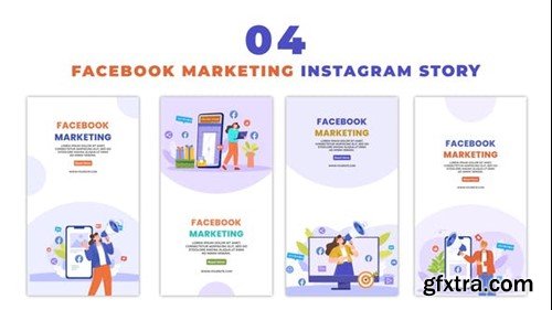 Videohive IG Story with Facebook Marketing Strategy Flat Character Animation 48059806