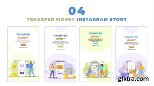 Videohive 2D Vector Fund Transfer Animated Character Instagram Story 48060063