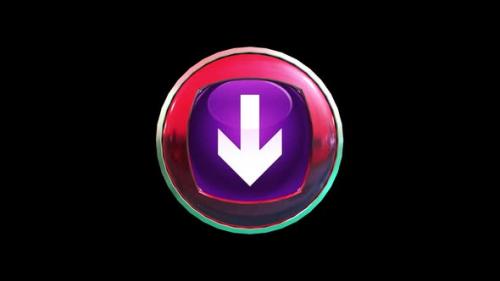 Videohive - Download Arrow Icon Glassy Purple Round Button V4 - 47972478 - 47972478