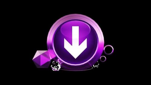 Videohive - Download Arrow Icon Glassy Purple Round Button V5 - 47972639 - 47972639