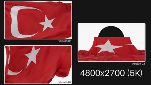 Videohive - Pack Of Turkey Flag On Alpha - 47972919 - 47972919