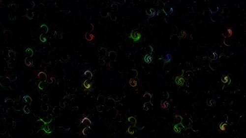 Videohive - 3D shining bright lines set wave motion, color full, on black background - 47973154 - 47973154