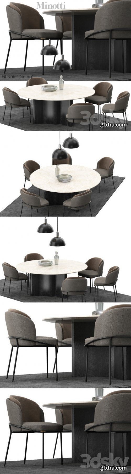 Minotti Fil noir set