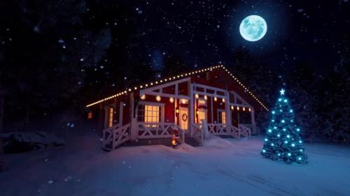 Videohive - Cosy Christmas houses in the forest - 47973697 - 47973697