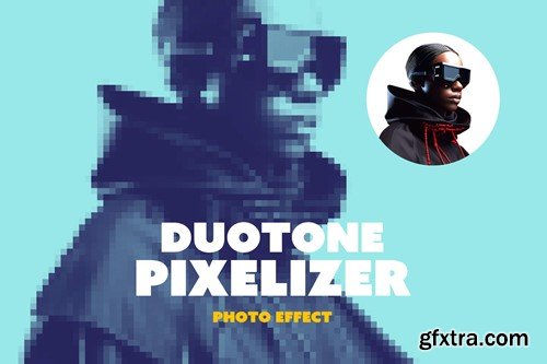 Duotone Pixelizer Photo Effect T58DE8E