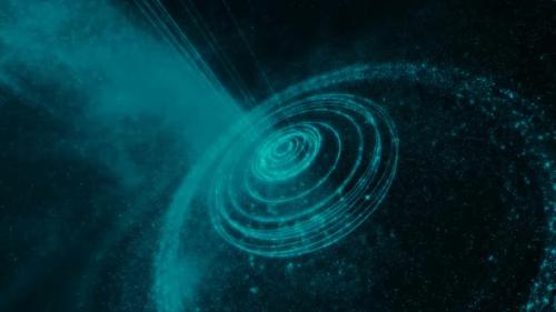 Videohive - Green Shiny Galaxy Particles And Rings Lights - 47975589 - 47975589