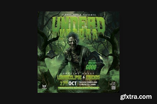 Zombie Halloween Flyer H7B5PNY