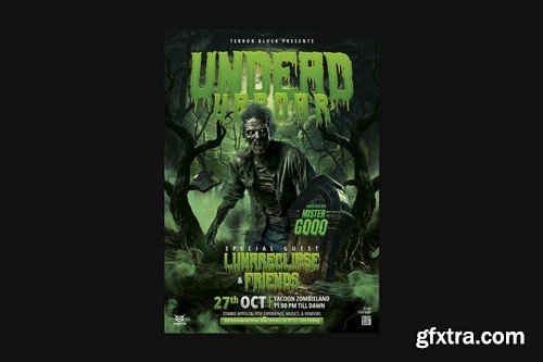 Zombie Halloween Flyer H7B5PNY