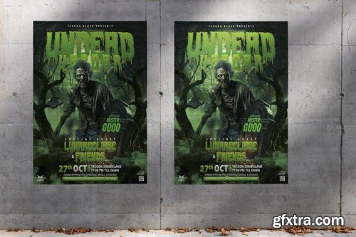 Zombie Halloween Flyer H7B5PNY