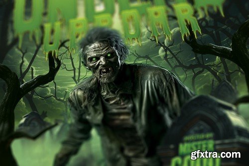 Zombie Halloween Flyer H7B5PNY