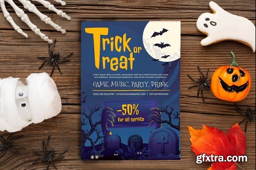 Happy Halloween Sale Flyer Template 3N8M9EU