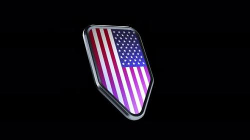 Videohive - the appearance of a metal badge with the flag of the country " United States of America " - 47975941 - 47975941