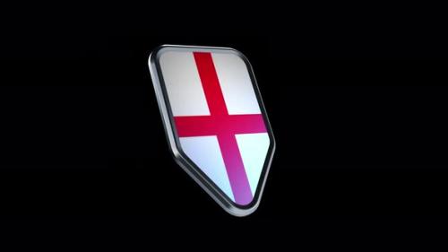 Videohive - the appearance of a metal badge with the flag of the country " England " alpha channel - 47975948 - 47975948