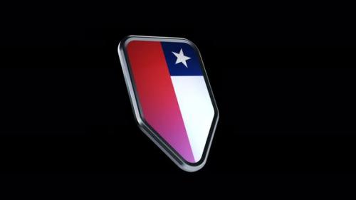 Videohive - the appearance of a metal badge with the flag of the country " Chile" alpha channel - 47975951 - 47975951