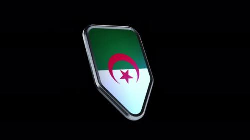 Videohive - the appearance of a metal badge with the flag of the country " Algeria " alpha channel - 47975953 - 47975953