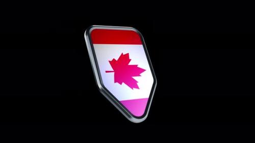 Videohive - the appearance of a metal badge with the flag of the country " Canada " alpha channel - 47975977 - 47975977