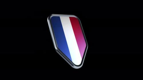 Videohive - the appearance of a metal badge with the flag of the country " Holland " alpha channel - 47975985 - 47975985