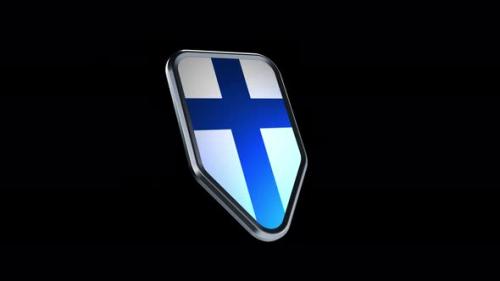 Videohive - the appearance of a metal badge with the flag of the country " Finland " alpha channel - 47976292 - 47976292