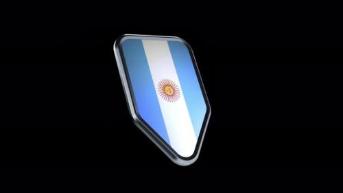 Videohive - the appearance of a metal badge with the flag of the country " Argentina " alpha channel - 47976295 - 47976295