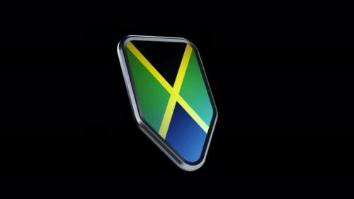 Videohive - the appearance of a metal badge with the flag of the country " Jamaica " alpha channel - 47976297 - 47976297