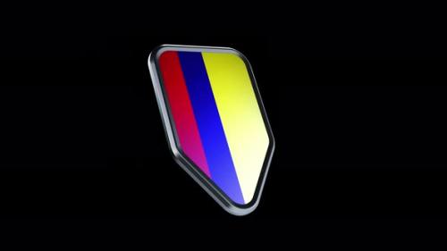Videohive - the appearance of a metal badge with the flag of the country " Colombia " alpha channel - 47976298 - 47976298