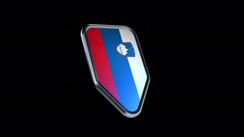 Videohive - the appearance of a metal badge with the flag of the country " Slovenia" alpha channel - 47976301 - 47976301