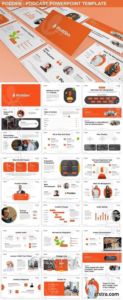 Podden - Podcast Powerpoint Template XSVRSTD