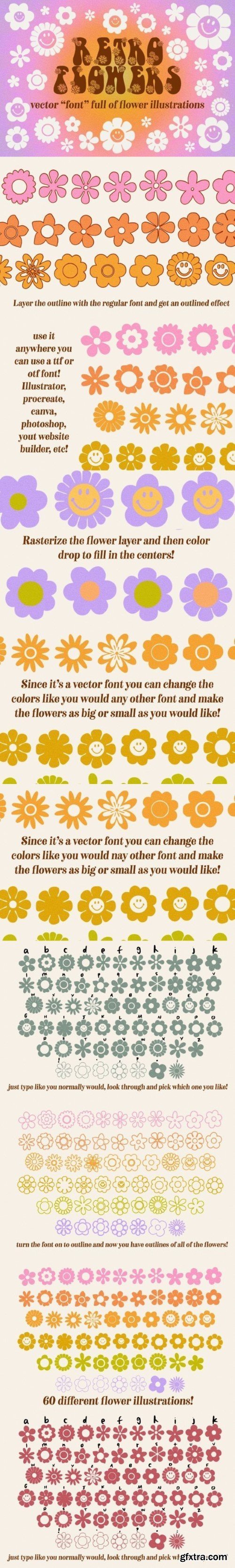 Retro Flowers Font