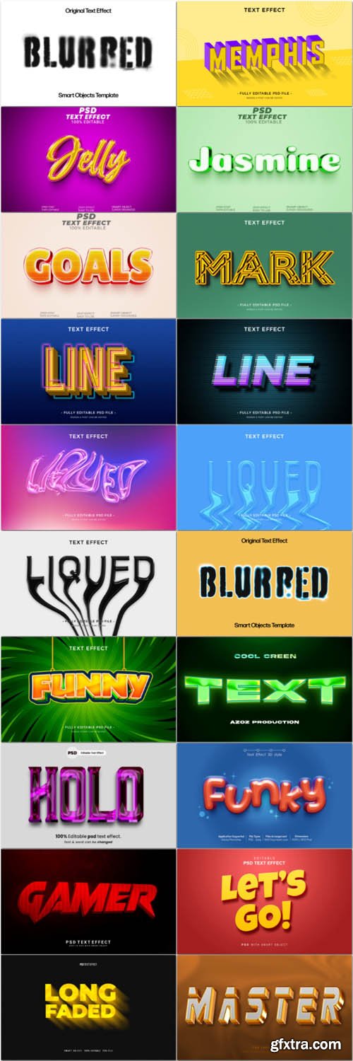 20 Psd style text effect editable set vol 22