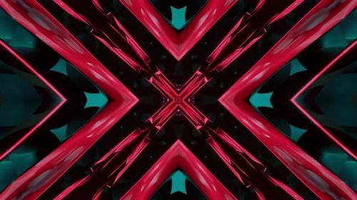 Videohive - Red and black abstract design with red center. Kaleidoscope VJ loop - 47960171 - 47960171