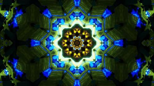 Videohive - Very colorful star shaped object. Kaleidoscope VJ loop - 47960175 - 47960175