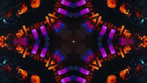 Videohive - Kaleidoscope pattern with black background and red and blue design. Kaleidoscope VJ loop - 47960176 - 47960176