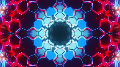 Videohive - Circular object with red and blue background and black background. Kaleidoscope VJ loop - 47960177 - 47960177