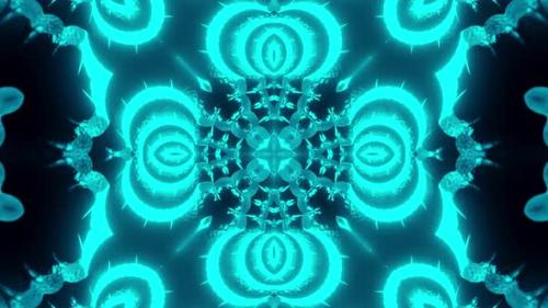 Videohive - Blue and black abstract design with circular design on the center. Kaleidoscope VJ loop - 47960180 - 47960180