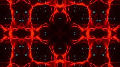 Videohive - Red and black abstract design with bubbles. Kaleidoscope VJ loop - 47960202 - 47960202
