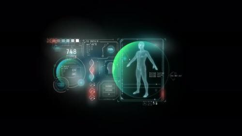 Videohive - Panel of the Gadget of the Future with Data About a Person - 47977373 - 47977373