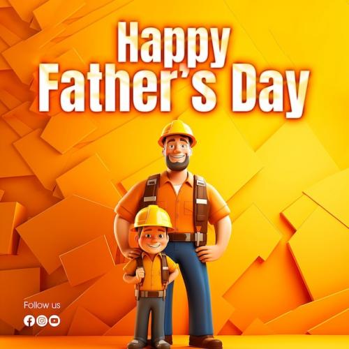 Premium PSD | Happy father's day social media post poster design with father and son background Premium PSD