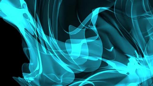 Videohive - Abstract futuristic smoky wave animation. Cyan color fantasy wave animation. - 47979209 - 47979209