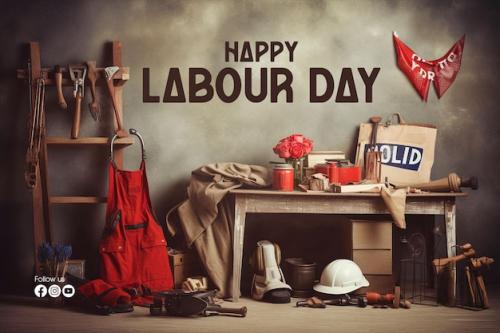 Premium PSD | Happy labour day social media poster design Premium PSD