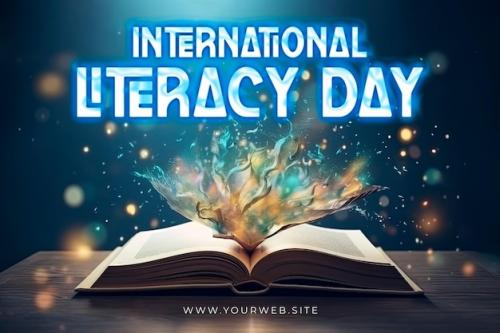 Premium PSD | International literacy day social media poster design Premium PSD