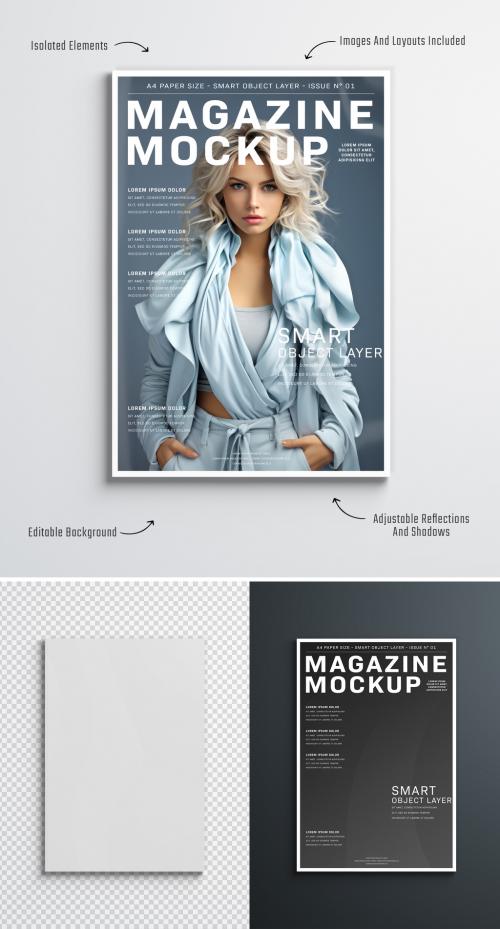 Isolated Magazine Cover Mockup on White Background 639541147